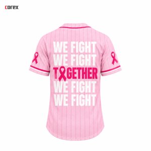 Camiseta de Béisbol Rosa Corex, Conciencia sobre el Cáncer de Mama, Esperanza, Uniforme de Softbol Sublimado con Botones, Transpirable, Nombre del Equipo Personalizado - Product Image 2
