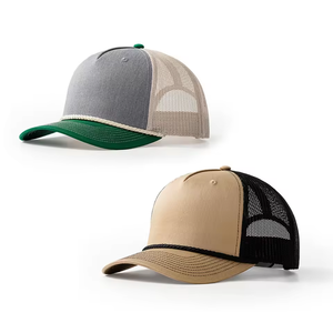 หมวกแก๊ปปักโลโก้แบบกำหนดเอง 5 ชิ้น ผ้าฝ้ายสองสี ปรับขนาดได้ เหมาะสำหรับกีฬาวิ่ง เบสบอล ปีกโค้ง ด้านหลังเป็นตาข่าย - Product Image 2