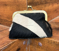 Nouveau 2024 personnalisé imprimé Animal en cuir véritable sac à monnaie personnaliser fermoir femmes peau de vache porte-monnaie pochette d'argent avec boucle baiser serrure