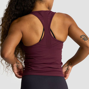 Camiseta Deportiva de Compresión para Mujer, Diseño de Espalda en Y, Corte Largo, Ajustada, Transpirable, para Entrenamiento - Product Image 2