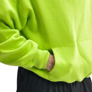 Sweat-shirt à capuche vert néon pour homme, coupe oversize, décontracté, à manches longues, avec poche kangourou, streetwear, fabricant de vêtements personnalisés - Product Image 3