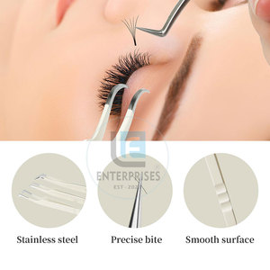 Nouveauté - Pinces à cils en acier inoxydable de qualité supérieure avec une prise confortable et un design durable - Longueur 10 mm - Product Image 2