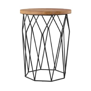 New Selling Modern Design <b>Gold</b> High Quality Metal Iron Frame Wooden Top <b>Side</b> <b>Table</b> for Living Room Home Furniture - Product Image 3