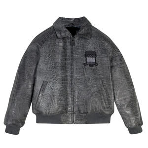 Chaqueta de Cuero Avirex para Hombre al Mejor Precio, Chaqueta de Invierno Premium de Cuero Genuino, Resistente al Viento e Impermeable, Teñido Liso, Todas las Tallas Disponibles - Product Image 1