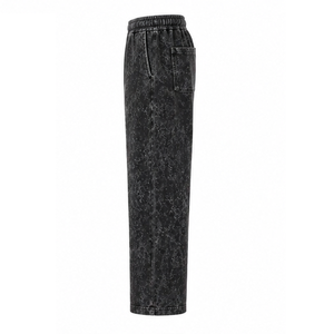 <b>Men</b> Acid Wash Fleece High Waist Vintage <b>Jogger</b> Pants Custom Streetwear Casual <b>Loose</b> Fit Gym Training Bottoms Wholesale OEM - Product Image 5