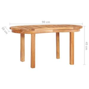 Mesa de Centro de Madera de Teca Natural, Finamente Lijada, para Uso en Exteriores, 35.4x19.7x17.7 Pulgadas - Product Image 6