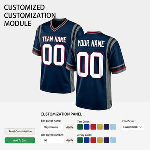 เสื้อฟุตบอลอเมริกันคุณภาพสูงสำหรับผู้ชายและผู้หญิง แห้งเร็ว 100% โพลีเอสเตอร์ ปักลาย ปักโลโก้ ปรับแต่งได้ - Product Image 2