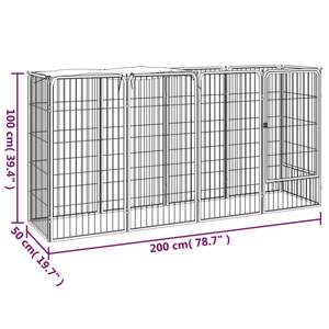 Corral para Perros de Acero con Recubrimiento en Polvo Negro con Puertas y Jaulas de Polietileno para Mascotas - Product Image 6