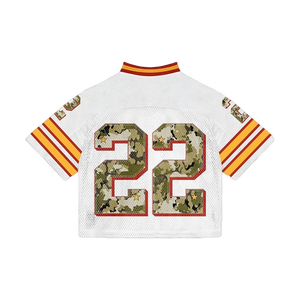 เสื้อฟุตบอลคอวีแขนสั้นผ้าตาข่ายพิมพ์ลายเสือดาวสำหรับผู้ชาย ไซส์ 24 ระบายเหงื่อได้ดี ใส่ได้ทุกฤดู ทรงปกติ - Product Image 3
