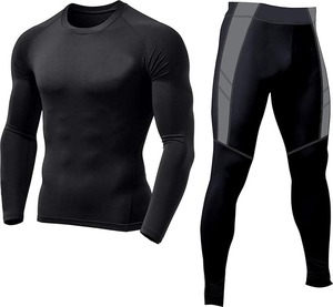 Ensemble de survêtement de compression imprimé pour homme, 2 pièces, respirant, écologique, en Spandex/Polyester, pour la gym, avec logo personnalisé - Product Image 3