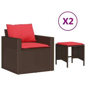 Set di Divani da Giardino Modulari in 4 Pezzi in Rattan PE Marrone - Product Image 2