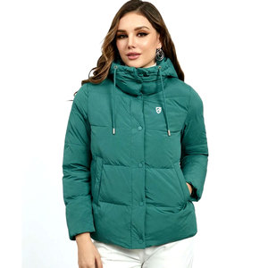 Chaqueta Acolchada Verde para Mujer con Cuello Alto y Botones, Manga Larga, Abrigo Cálido Casual de Invierno, Chaqueta Acolchada Casual para la Calle - Product Image 2