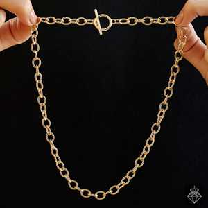 PRAO Collier chaîne funky plaqué or T Lock Accessoire de mode anti-ternissement - Product Image 2