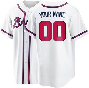 Maillot de baseball personnalisé pour homme, blanc à rayures fines, manches courtes, boutons sur le devant, impression numérique, polyester respirant, taille adulte, grande taille - Product Image 2