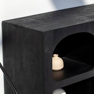 Meuble d'appoint en bois moderne et contemporain, unité de présentation peinte en noir Vandana Sierra Hexa - Product Image 2