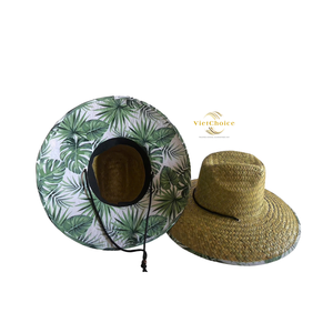 Chapeau Fedora personnalisé avec logo, en herbe naturelle, style Dobby, unisexe, pour les voyages en plein air, la pêche quotidienne, le surf, le soleil, à large bord, été, plage, sauveteur - Product Image 2