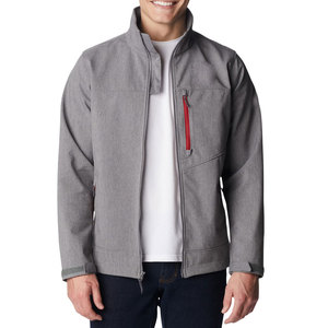 Veste polaire grise pour homme, col montant, fermeture éclair, coupe-vent, décontractée, pour l'automne, coupe classique, couleur unie, extérieur en polyester - Product Image 2