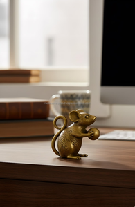 Vintage Brass <b>Mouse</b> Keychain Cute Animal Design Metal Key Ring Durable Decorative Keychain Gift Item - Product Image 3