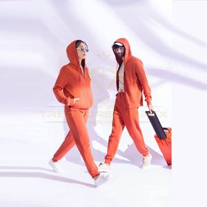 Conjunto personalizado de 2 piezas para mujer, de algodón de invierno y pantalones de chándal Sudadera con capucha, traje para correr, chándal liso, sudadera con cremallera y pantalón con cordón - Product Image 1