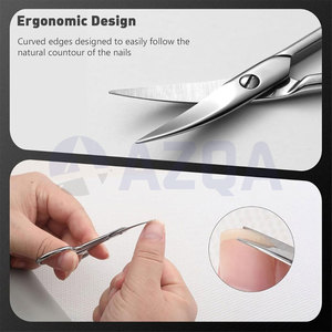 Ciseaux à ongles professionnels en acier inoxydable avec pointes courbées fines pour des soins de manucure et de pédicure de précision - Product Image 4