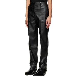 Factory Made Hot Sales Latest Design Washed <b>Men's</b> <b>Leather</b> <b>Pants</b> Lightweight High Waist Casual Breathable Wholesale Best Quality - Product Image 5