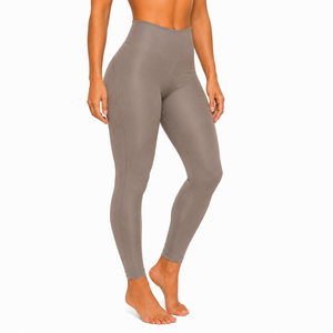 Leggings taille haute couleur unie, longueur intégrale, extensibles, respirants, effet ventre plat, rehaussement des fesses, style sportif, tricotés sans couture - Product Image 4