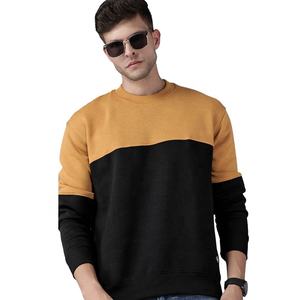 Nouveauté Sweat-shirt en molleton bicolore pour homme Impression en relief Col rond Poignets élastiques Pull d'hiver Streetwear Hoodie - Product Image 1