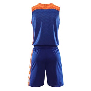 Conjunto de camiseta y pantalones cortos de fútbol sin mangas para hombre, azul y naranja, ropa deportiva de poliéster que absorbe la humedad, para todas las estaciones - Product Image 2