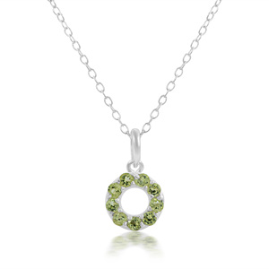 2026 New Fashion Peridot Gemstone Pendant Round Faceted 925 Sterling <b>Silver</b> <b>Top</b> Grade IGI Certified Fine Necklace Gift For Women - Product Image 1