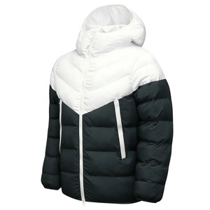 Blouson matelassé pour homme, respirant, avec logo frontal, rembourrage en polyester, coupe-vent, fermeture éclair, vêtement d'hiver décontracté, coupe classique - Product Image 3