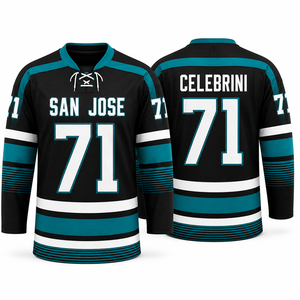 Custom Sublimated Printed Ice Hockey Jersey Mens <b>Lace</b> Stand <b>Collar</b> Team Uniform High Quality Breathable Front 3D Embroidery Wear - Product Image 1