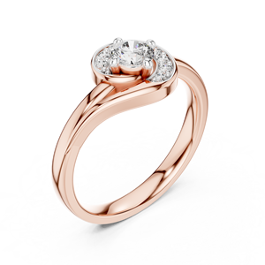 MINIMALIST LAB GROWN DIAMOND CUT <b>RING</b> <b>SET</b> 18KT SOLID ROSE GOLD RHODIUM PLATED CERTIFIED ENGAGEMENT PARTY WEDDING DAILY USE <b>WOMEN</b> - Product Image 2
