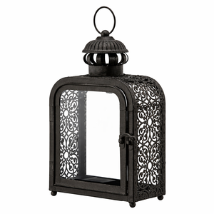 New Arrival 2026 Metal & Glass Square Shape <b>Lantern</b> for Home Decor With <b>Black</b> Finish Candle Holder For Both Home & Wedding - Product Image 1