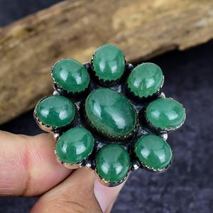 Anillo de Aventurina Verde Natural con Flor, Plata de Ley Artesanal, Joyería Bohemia con Piedras Preciosas, Regalo de Aniversario para Mujer - Product Image 6