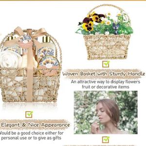 Venta al por mayor de canasta de almacenamiento de algas marinas con asa, canasta de regalo, cesto de regalo con cinta de Vietnam - Product Image 2