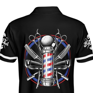 Camiseta de Barbería de Manga Corta, Impermeable, de Poliéster de Alta Calidad, Secado Rápido, Transpirable, Estilo Béisbol, Impresión Digital, Talla Personalizada - Product Image 5