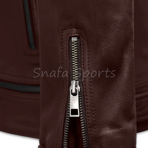 แจ็คเก็ตหนังผู้ชายคุณภาพสูง ไซส์ใหญ่ แจ็คเก็ตหนังแบบมีซิป ทรงเข้ารูป แจ็คเก็ตหนังสไตล์ไบค์เกอร์ สำหรับขาย - Product Image 6
