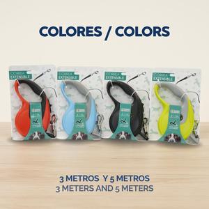 Laisse pour chien Yommy confortable avec système de freinage, trois tailles (3m, 5m et 8m), jusqu'à 15kg, 20kg et 35kg, extensible et sécurisée pour animaux de compagnie - Product Image 3