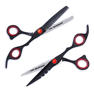 Ciseaux de coupe et d'éclaircissement professionnels noirs de qualité supérieure pour la coiffure et le texturage de précision - Product Image 1