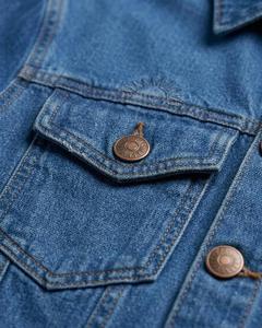 Luxe Enterprises Simple Cute Button Long Sleeve Vintage Midi Denim Dresses with Spandex and Cotton Blend Eco-Friendly - Product Image 3