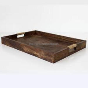 Bandeja de Servir Rectangular de Madera Tallada a Mano, con Asas, de Primera Calidad, Grabada, de Madera Sólida, la Más Vendida - Product Image 3