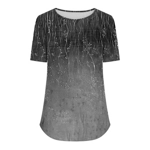 Camisetas de manga corta con cuello redondo y logotipo impreso, informales y ecológicas para mujer, de Bangladesh, a precio económico. - Product Image 3