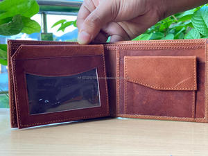 Cartera de cuero genuino para mujer, Cartera de piel auténtica, elegante, Vintage, marrón, gran oferta - Product Image 2