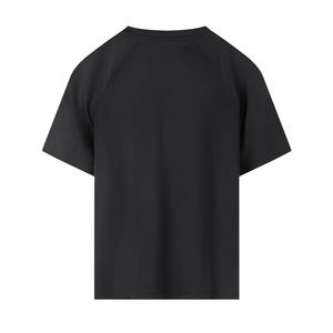 Men's Black <b>Raglan</b> Sleeve Cotton <b>T</b>-<b>Shirt</b> Regular Fit O-Neck Casual Jersey Plain Dyed Breathable Solid Color Short Sleeve - Product Image 2