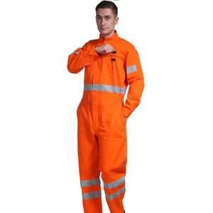 Wholesale Poly Cotton Men’s Work Coveralls Reflective Tape Industrial <b>Construction</b> Safety Overalls Durable Shop Workwear <b>Uniform</b> - Product Image 2