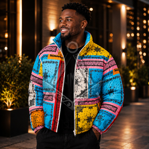 Heritage Masonic Regalia Custom Sublimation Puffer Jacket All-Over Print Padded Down <b>Coat</b> with Custom Logo - Product Image 2