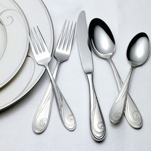 Commercial Modern Stainless Steel <b>Flatware</b> Set-Dishwasher Safe Lightweight for Restaurants Hotels Home Kitchens Dining Tables - Product Image 1