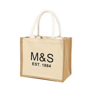 Reusable Jute Logo Shopping <b>Bag</b> with Custom Print Sustainable Packaging Solution - Product Image 4