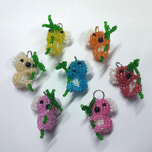 Sloth Crystal Beaded Finish Huggie Fresh and <b>Sweet</b> Beaded Hand-woven Finished Product Cartoon Car Pendant Hanging - Product Image 4