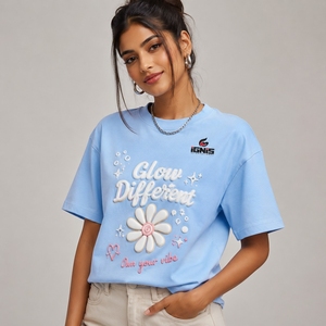 T-shirt imprimé pour femme, coupe décontractée, mélange de coton, manches courtes, vêtements de mode, confortable à porter en extérieur et en intérieur - Product Image 4